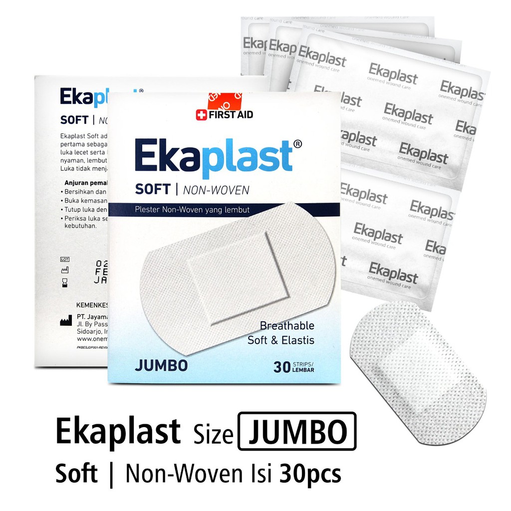 Onemed  Plester Luka Non Woven Ekaplast Soft Jumbo Box Isi 30 Strip