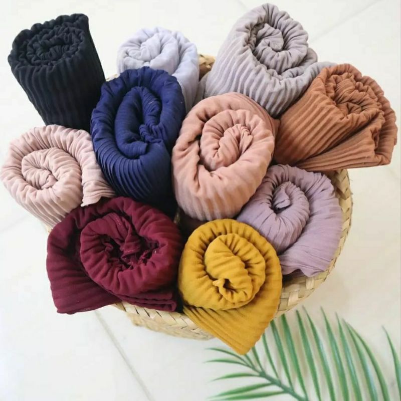 Kerudung Pashmina Plisket Ceruty Babydoll