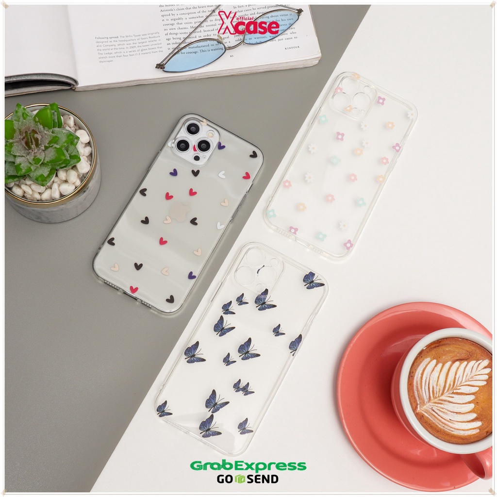 TRANSPARANT BUFALO (BUTTERFLY LOVE FLOWER) SOFTCASE - FOR IPHONE 6 7 8 X XS SE 11 12 MINI PRO MAX