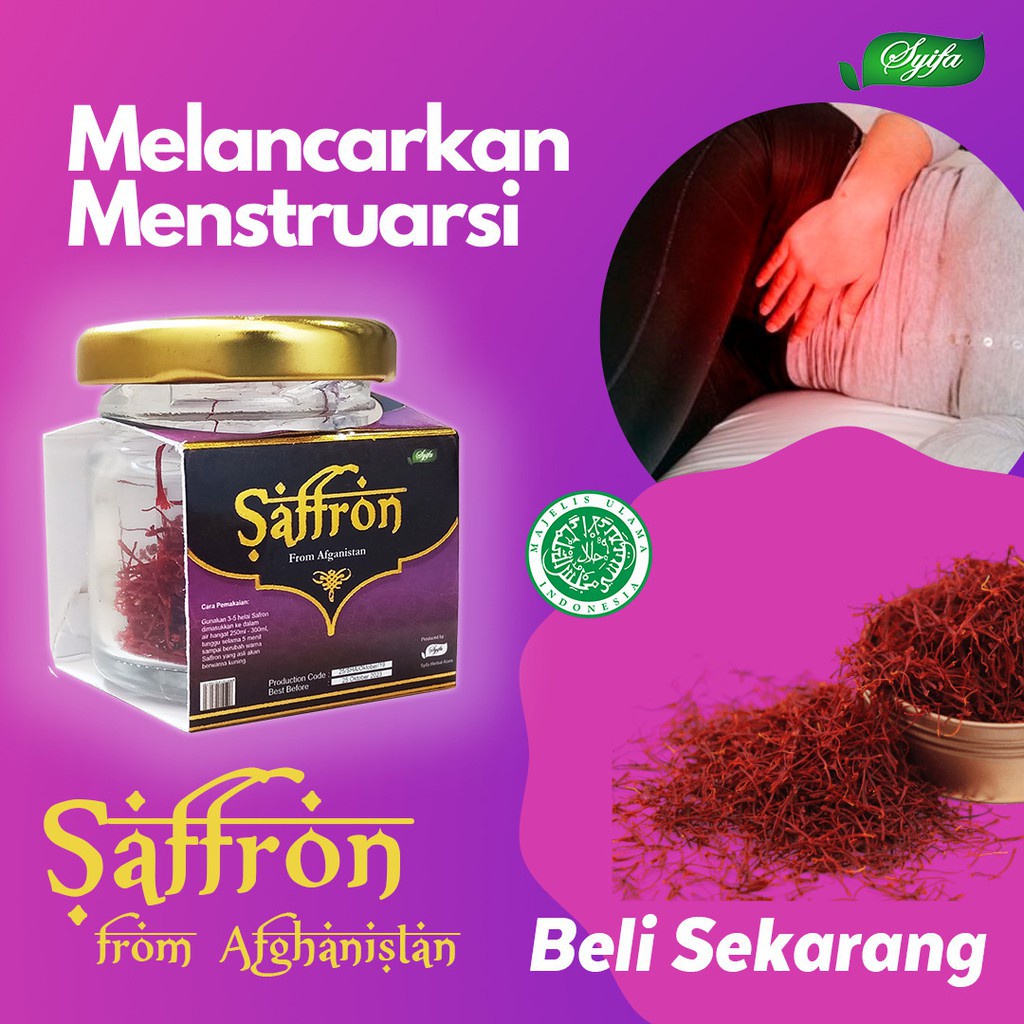 

saffron syifa herbal alami 1 gram Obati Gejala Depresi Hingga Cegah Kanker