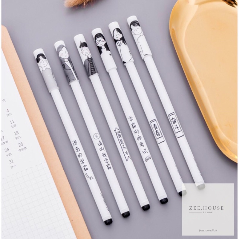 

Pulpen gel seni hitam putih