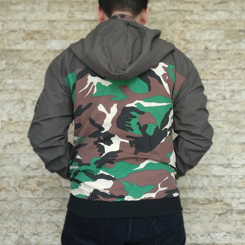 JAKET PRIA BOLAK BALIK MOTIF LORENG HIGH QUALITY - JAKET BOLAK BALIK PRIA  ARMY PREMIUM