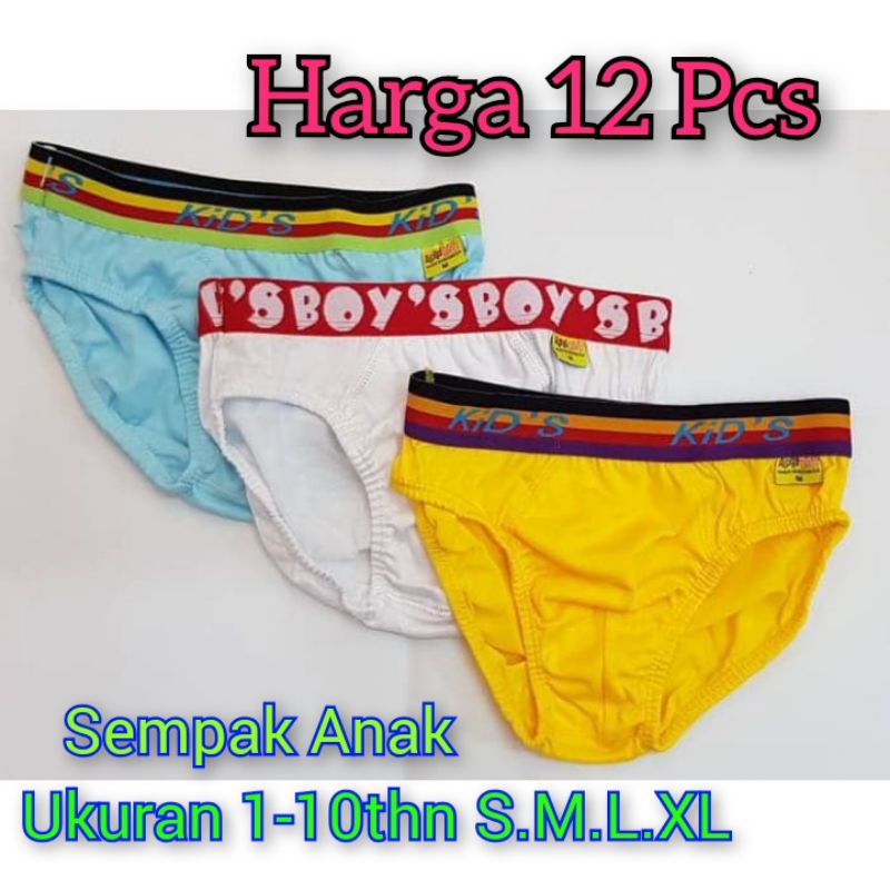 12pcs Celana dalam Anak cowok S.M.L.XL TERMURAH SPORT RIDER ANAK/CELANA DALAM SPORT ANAK LAKI-LAKI T
