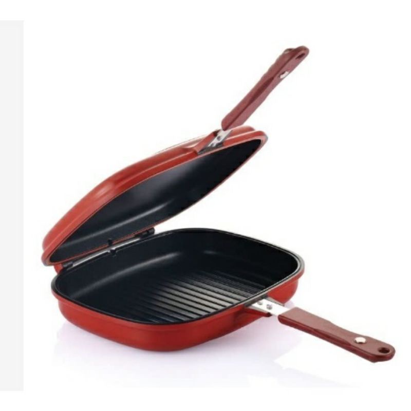 HAPPY CALL - Pemanggang Happy Call Double Grill pan - Pemanggang Serba Guna 32 cm