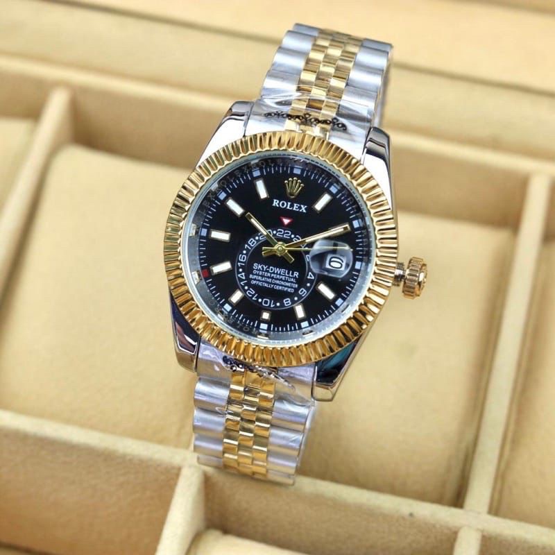 Best Seller Jam tangan Rolex Sky Dweller Rantai New Model Tanggal Aktif