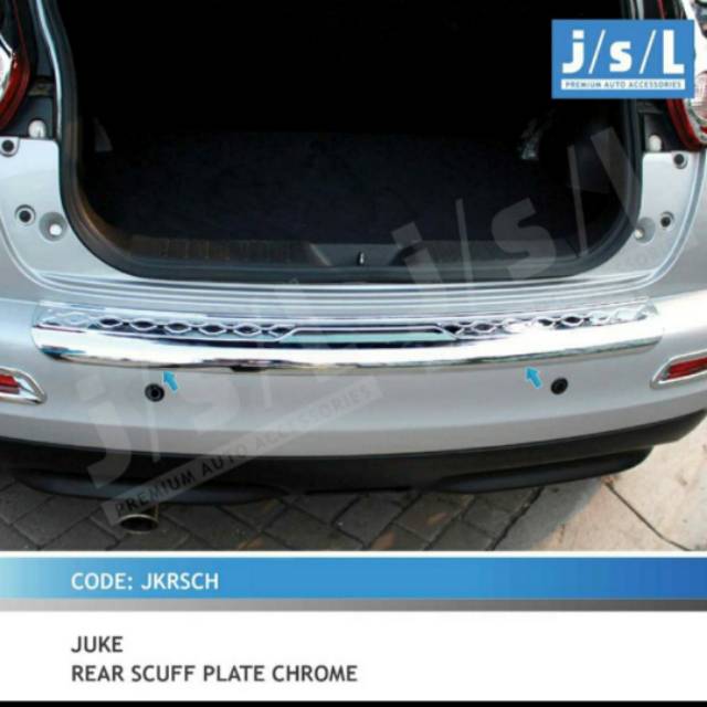 Sillplate belakang Nissan Juke chrome/ rear scuff plate chrome jsl