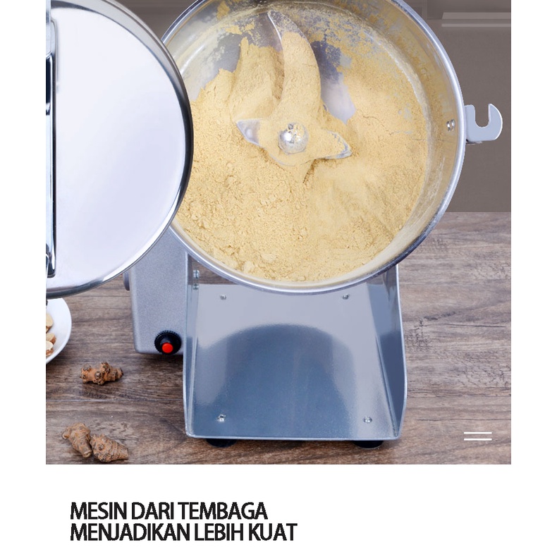 BLUE SKY 800G Mesin bubuk/tepung Penggiling Gerinda Herbal Biji Kacang Obat Mesin Giling Grinder Elektrik