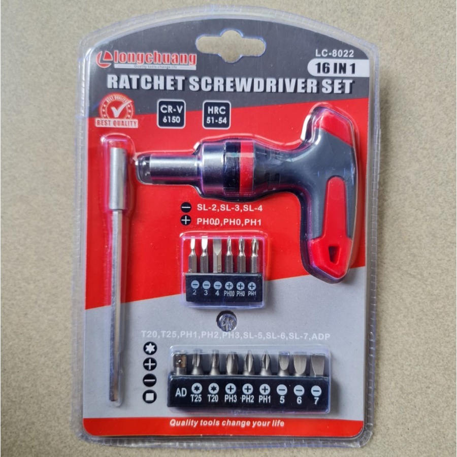 Obeng T Ratchet screwdriver set