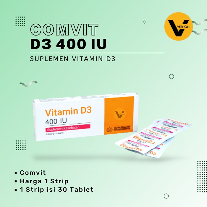 COMVIT D3 400IU Sumplemen Vitamin D3 Produksi Novapharin