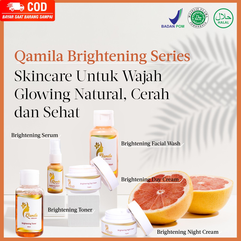 KRIM PERAWATAN WAJAH BIKIN GLOWING CERAH PUTIH | Qamila Skincare 5in1 | BPOM & Halal MUI | AMAN 100%