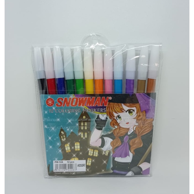 

Spidol Kecil Set Snowman PW-12A Colors Warna
