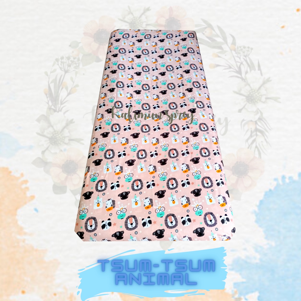 Sprei 120x200 Tinggi 5 &amp; 10 cm Single Sudut Karet | Motif Polos dan Karakter Aesthetic Anti Luntur