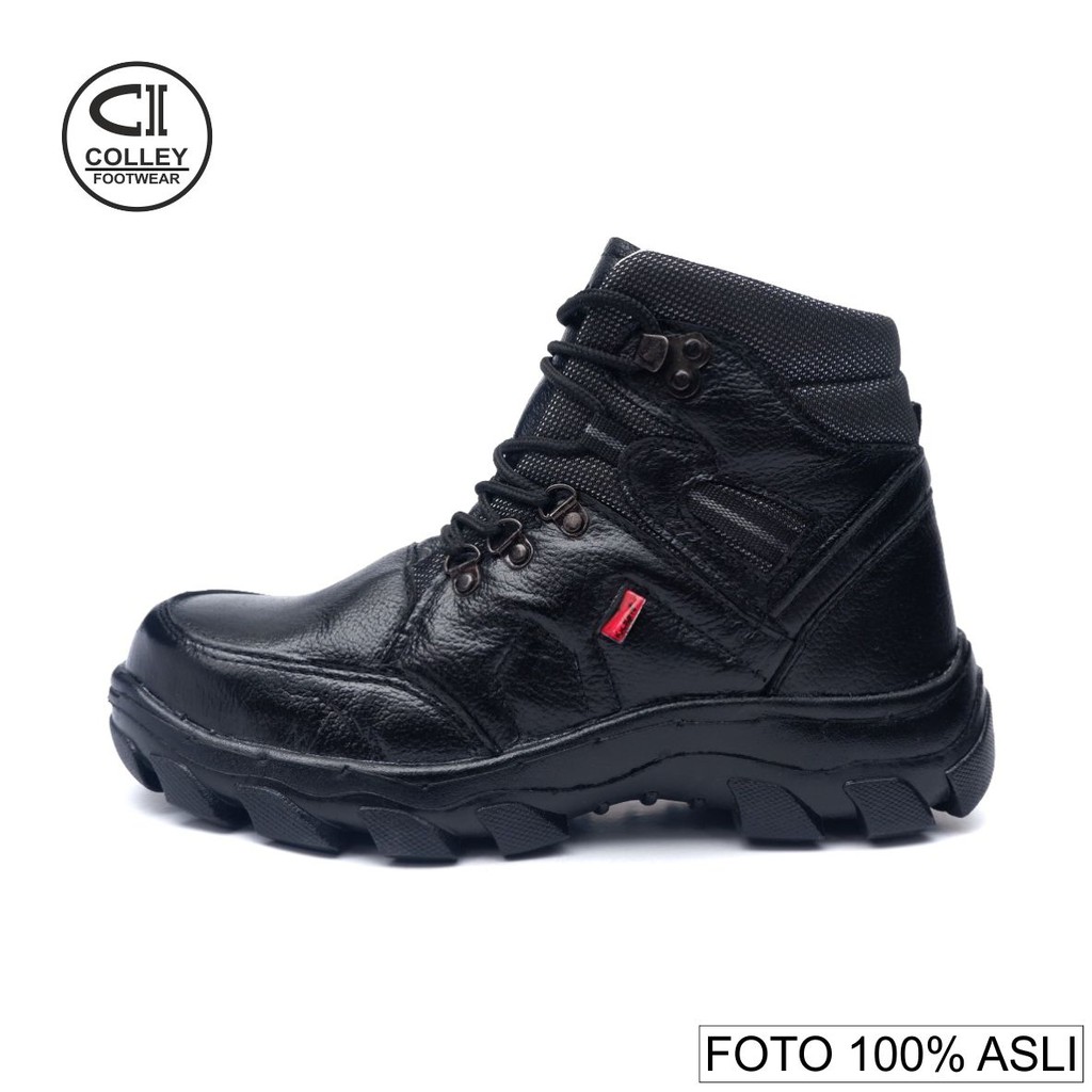 COD - SEPATU BOOT 100% KULIT ASLI - COKELAT HITAM CLY-BOO.011