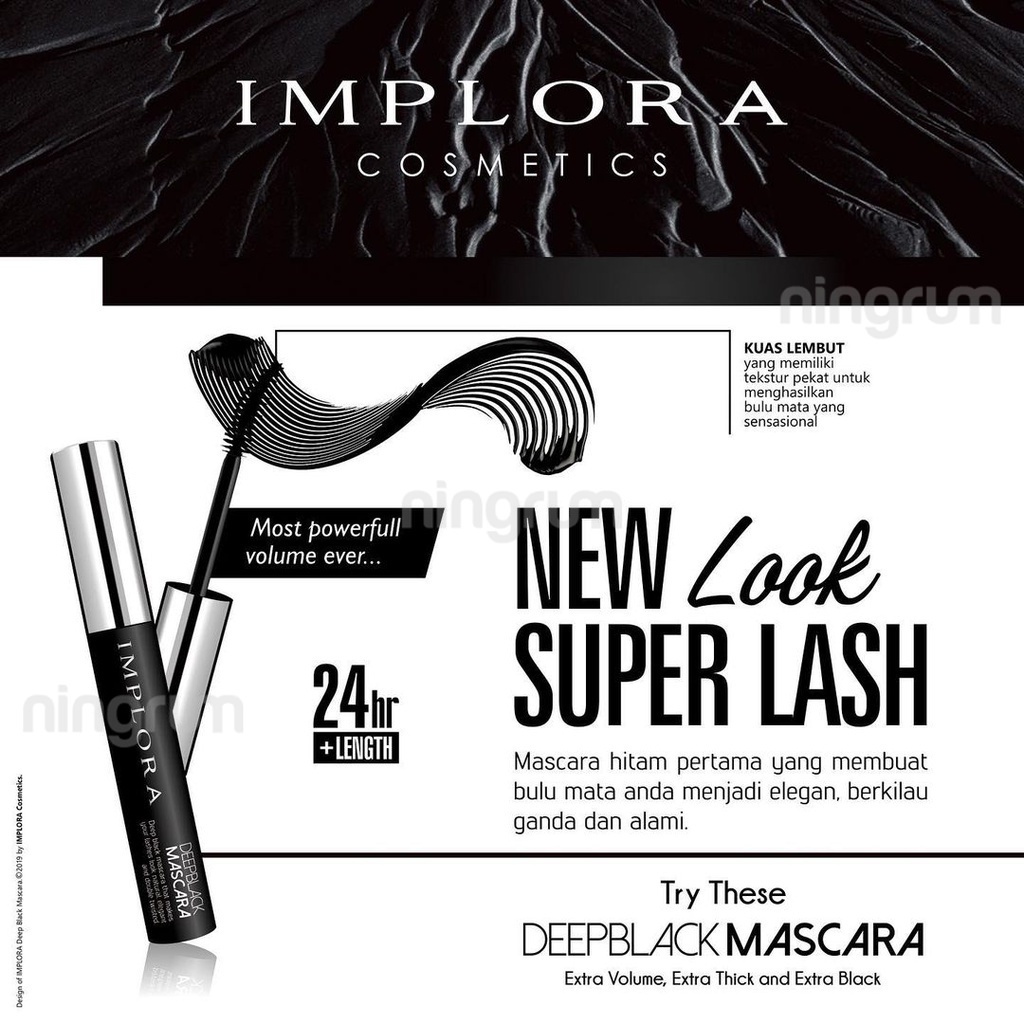 Ningrum - Implora Deep Black Mascara 100% Original | Maskara Implora Extra Black - 5114