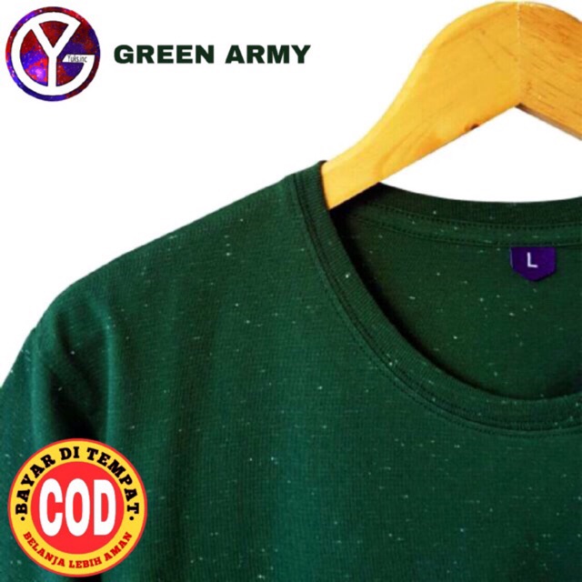 KAOS POLOS GREEN ARMY FOREST POLKA GALAXY / BERCAK / MAMBOO / BINTIK / COTTON 30s / TWOTONE MISTY