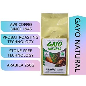 

AWI COFFEE KOPI GAYO NATURAL 250g | SPECIALTY ARABICA GAYO | VARIASI BIJI/ BUBUK