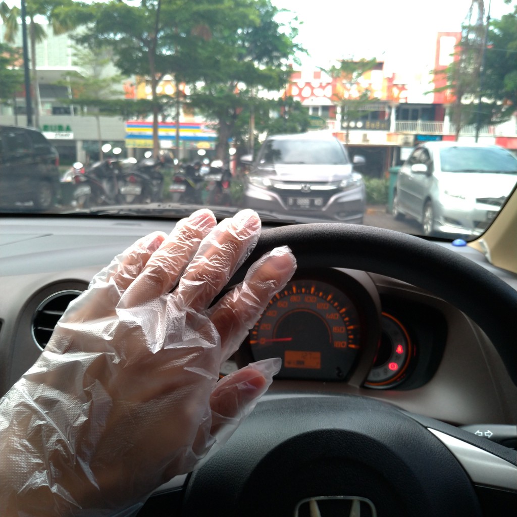 SARUNG TANGAN PLASTIK SEKALI PAKAI HAND GLOVE BEST QUALITY ISI 200PCS 200 PC