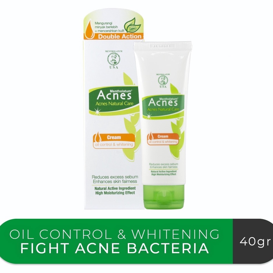 ACNES Cream Oil Control & Whitening Fight Acne Bacteria Acne Moisturizer -Krim Pelembab untuk kulit 