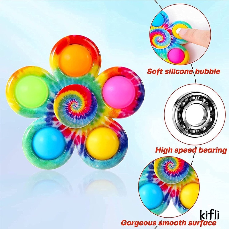 Warna-warni,Fidget Spinner,Dorong Pop Ini Gelisah Berputar Jari Stres Relief Mainan Anak-anak Dewasa