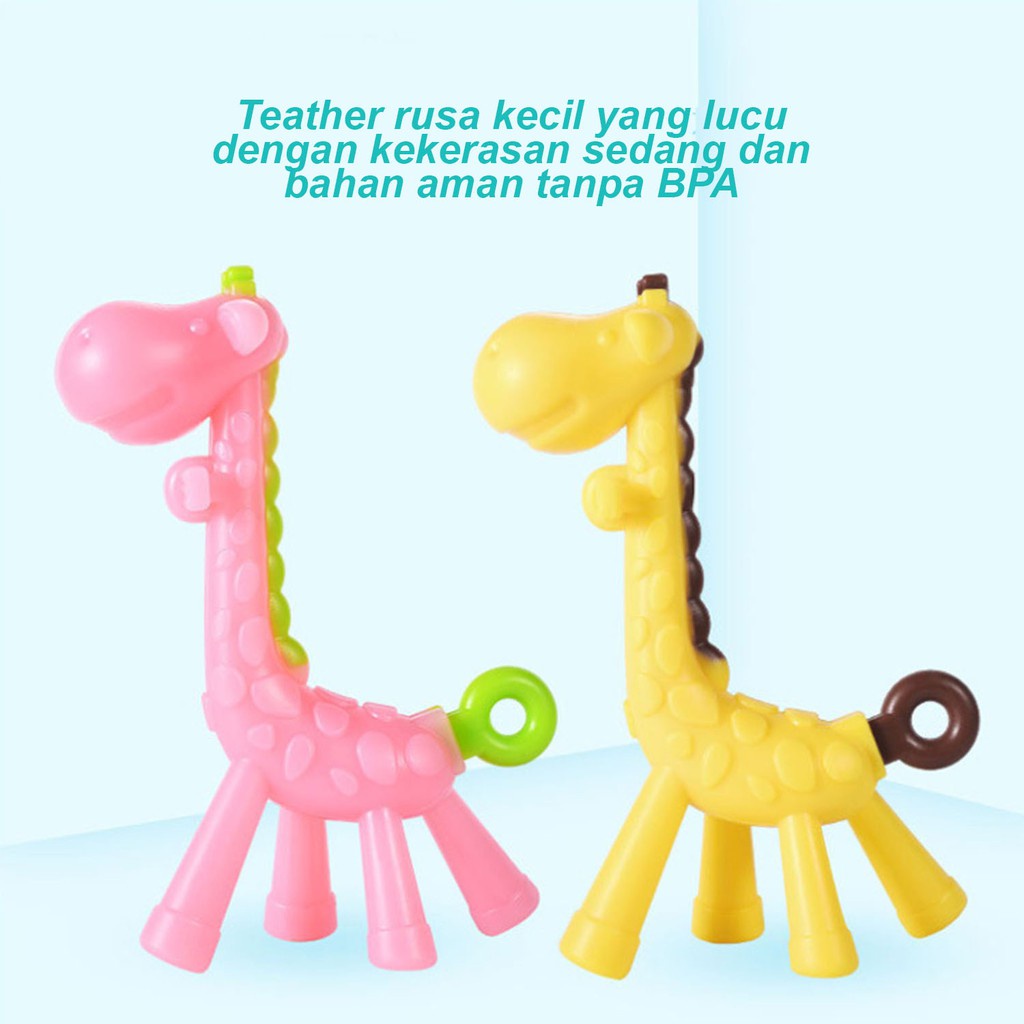 ☀ Sunly ☀ A167 Teether Jerapah Gigitan Bayi Motif Hewan Animal Giraffe INCLUDE BOX IMPORT