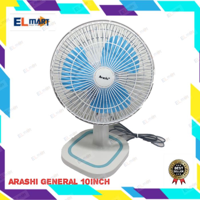 Kipas angin duduk meja 10inch ARASHI General  AR138 bisa toleh kiri kanan 10&quot;