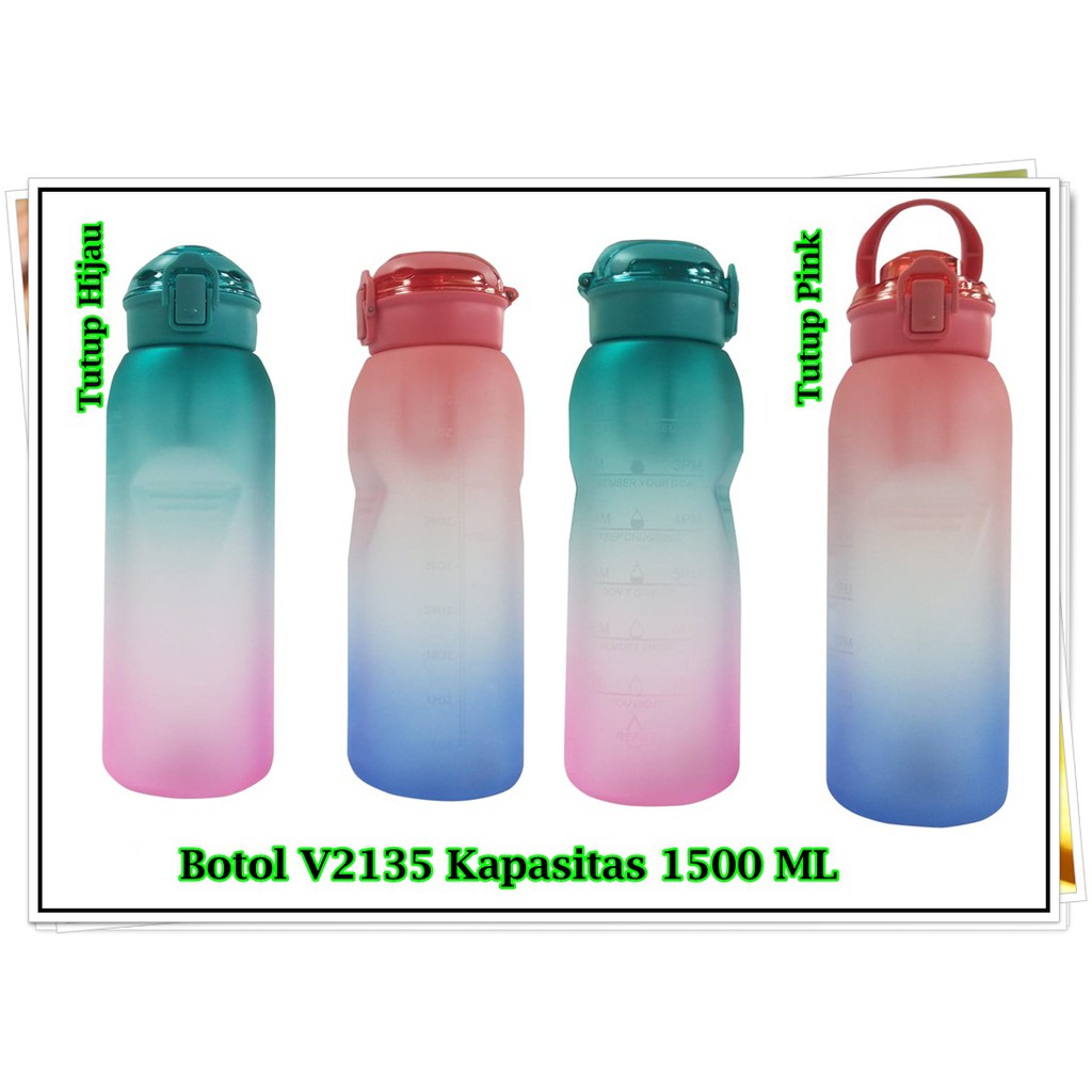 Botol Minum Viral - Botol Tumbler Motivasi 1,5  liter V2135 Termurah