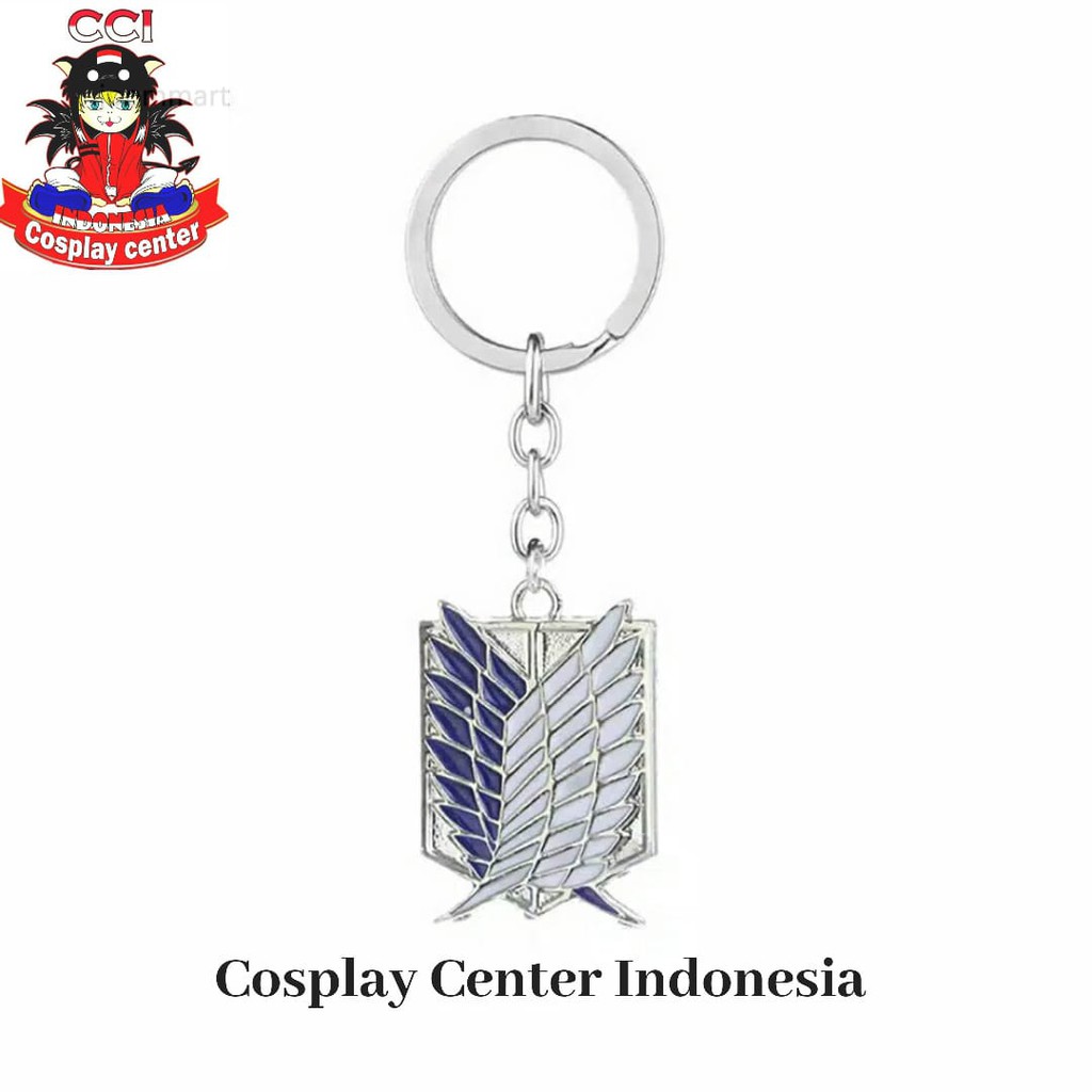 [Bisa COD] Gantungan Kunci Anime Attack On Titan Anime AOT Cosplay Warna Biru dan Hitam