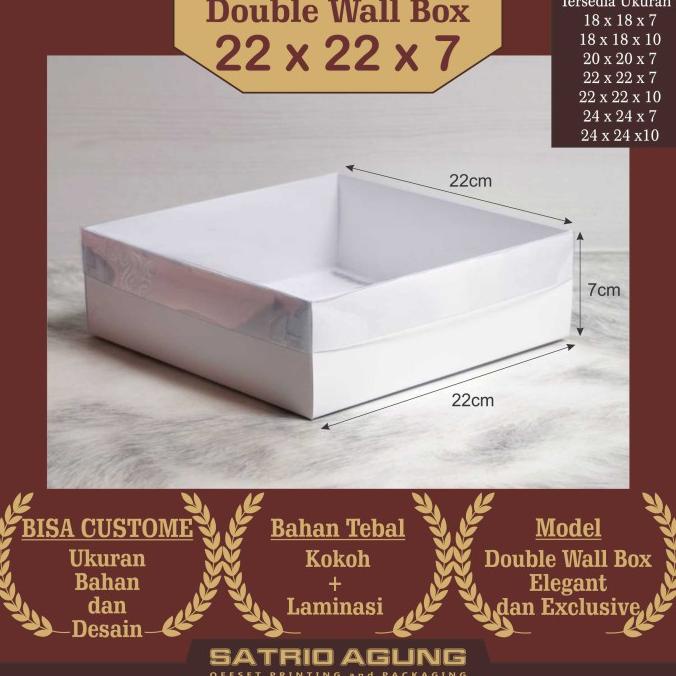 

Box Pudding/Dus Spiku/box kue/dus kue model double wall 22x22x7