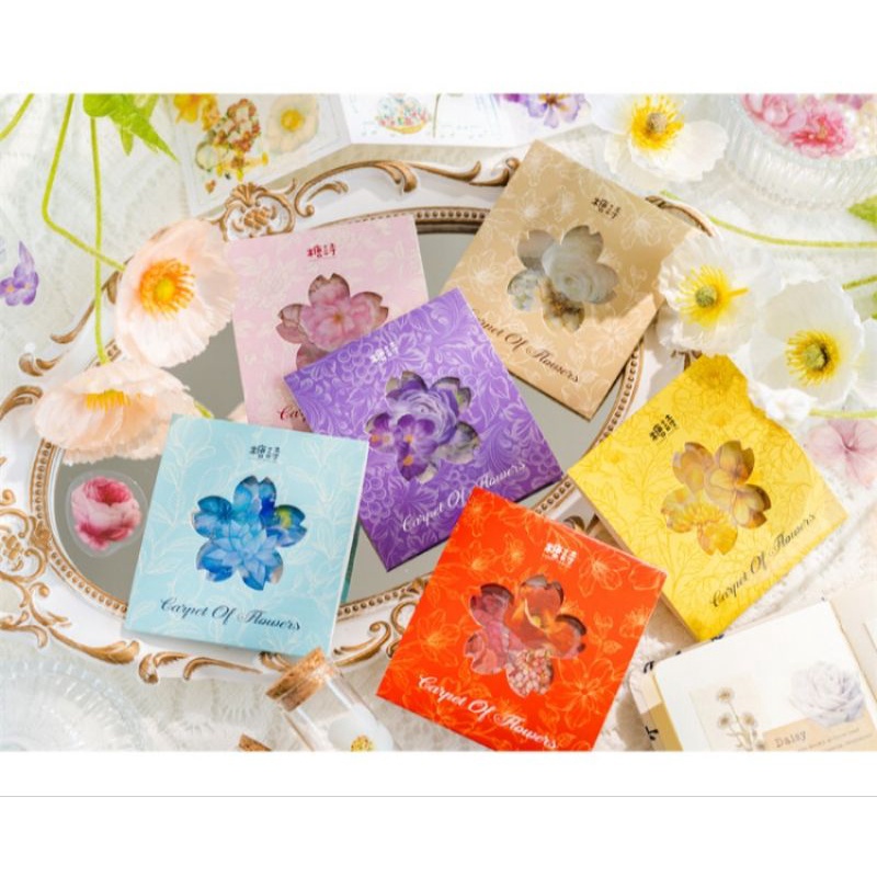 

[TO YOU] 30 Pieces Carpet of Flowers PET Stickers Journal Supplies