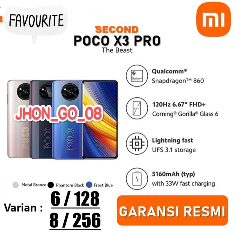Xiaomi Poco X3 Pro second fullset garansi resmi