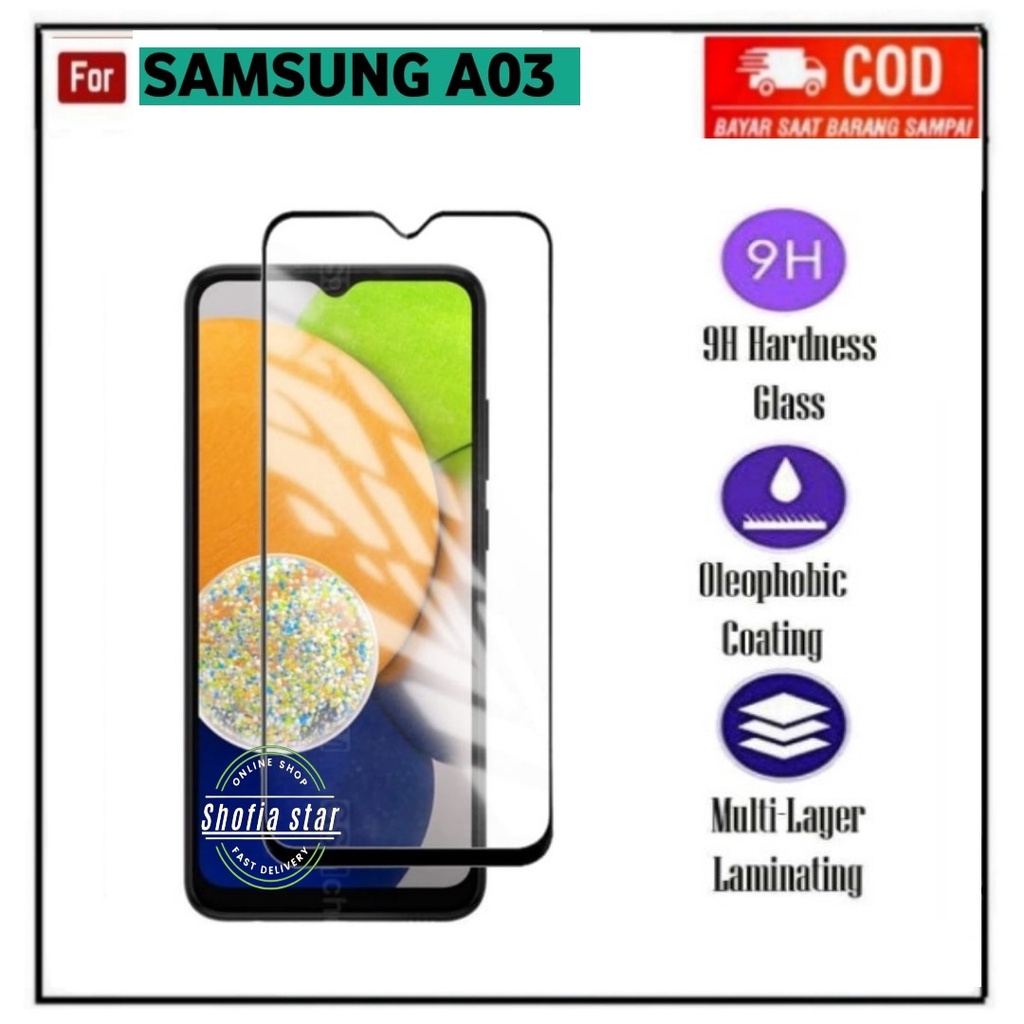 TEMPERED GLASS SAMSUNG AO3 SAMSUNG A03 CORE TG LAYAR ANTIGORES KACA FULL COVER