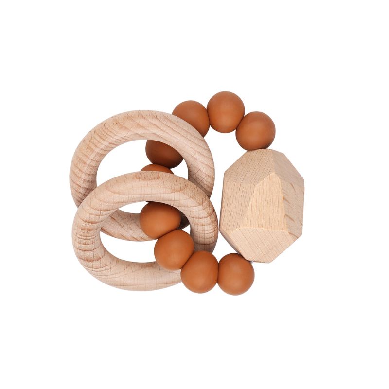 Mary Mainan Rattle Teether Bahan Kayu Beech Untuk Bayi