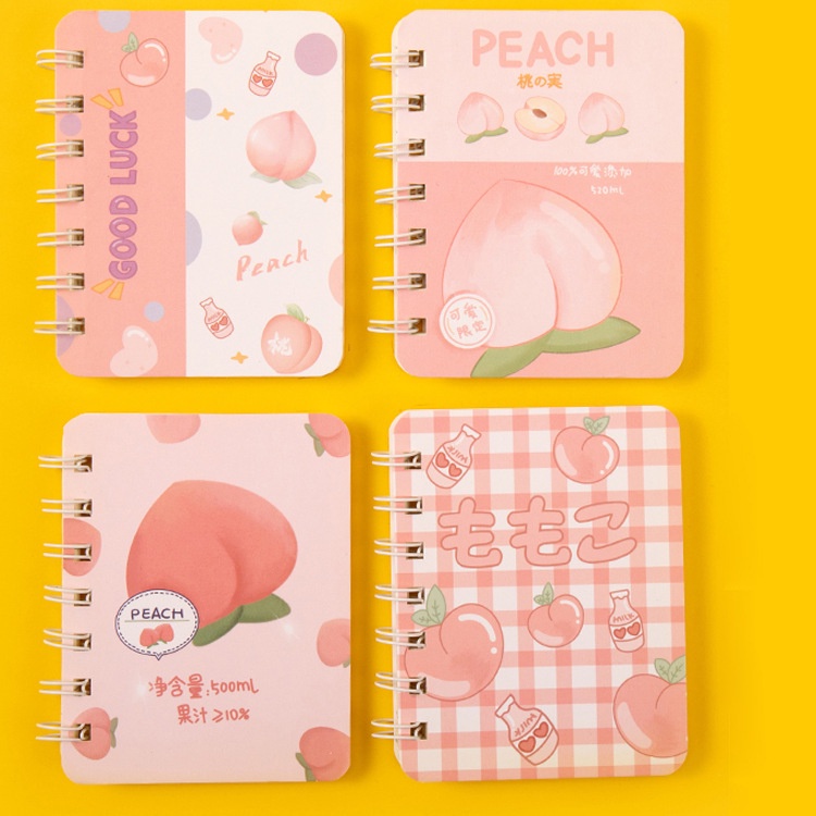 [DZ] ST232 - Note Book Spiral Buku Tulis Catatan Kecil Karakter Lucu-Peach (Random)