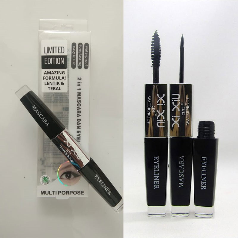 Xi Xiu 2 in 1 Maskara Dan Eyeliner Xixiu 2 in 1 Mascara - Waterproof - Longlasting