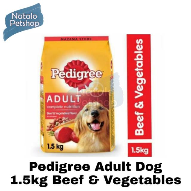 Pedigree Adult Dog Food 1.5kg Beef &amp; Vegetables / Makanan Kering Anjing Dewasa / Pelet