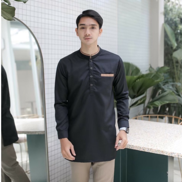 Baju Koko Kurta Pakistan Lengan Panjang White | Baju Muslim Pria | Koko Kurta Dewasa | Baju Koko Pria Dewasa