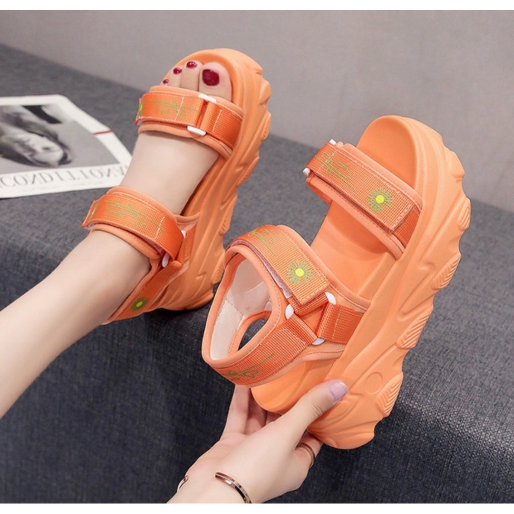 JS_SANDAL  WANITA TALI STRIP FLOWER BM500