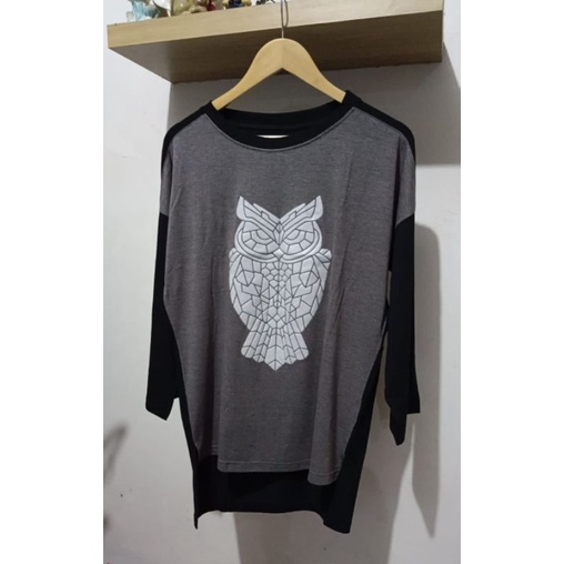 OVERSIZE BLOUSE LD120 atasan bigsize Jumbo mozaic owl burung hantu