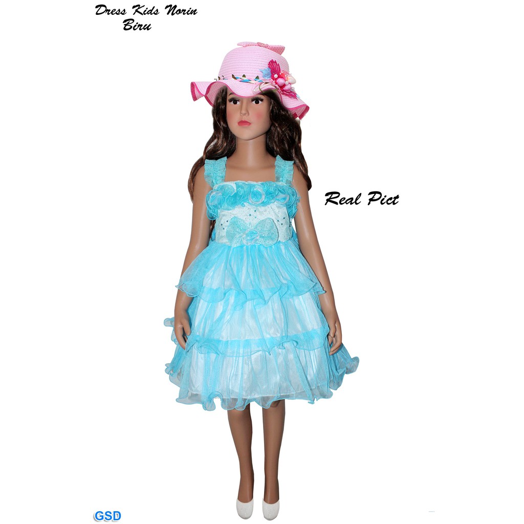 Dress Kids Norin/Baju Princess Anak - Anak 3-5 Tahun/Impor/Baju Santai