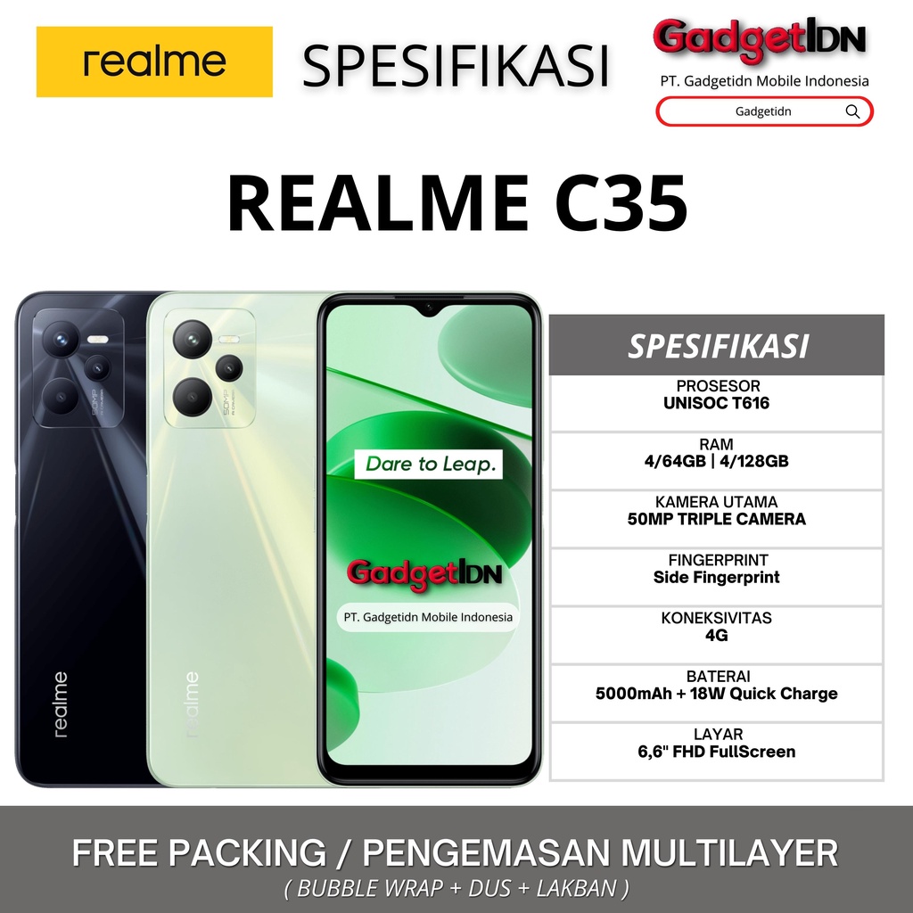 REALME C35 C 35 4/64GB &amp; 4/128GB GARANSI RESMI