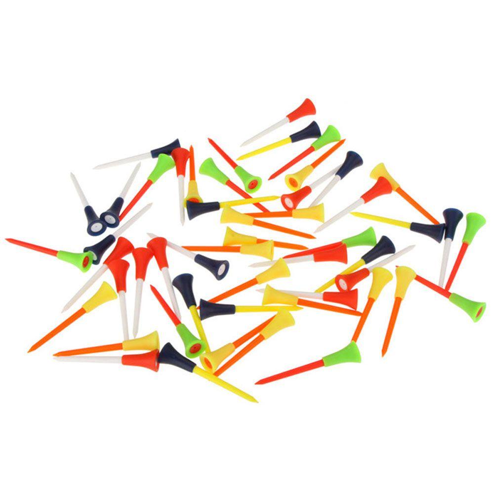 Nickolas1 Golf Tees Plastik Isi 50pcs/ Bantal Karet Aneka Warna