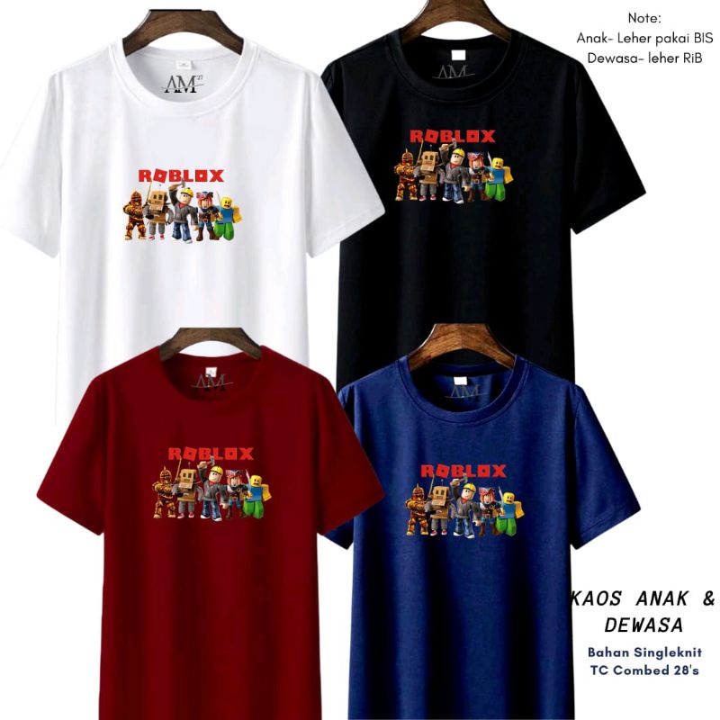 Baju Kaos Anak Cowok 3-12 tahun - Remaja- Dewasa S- 7XL-XXXL Jumbo ROBLOX