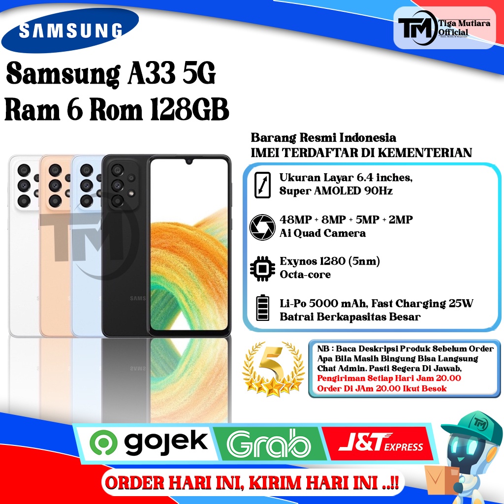 Samsung A33 5G Ram 6 | 8 Rom 128GB | 256GB Segel Original & Bergaransi Resmi