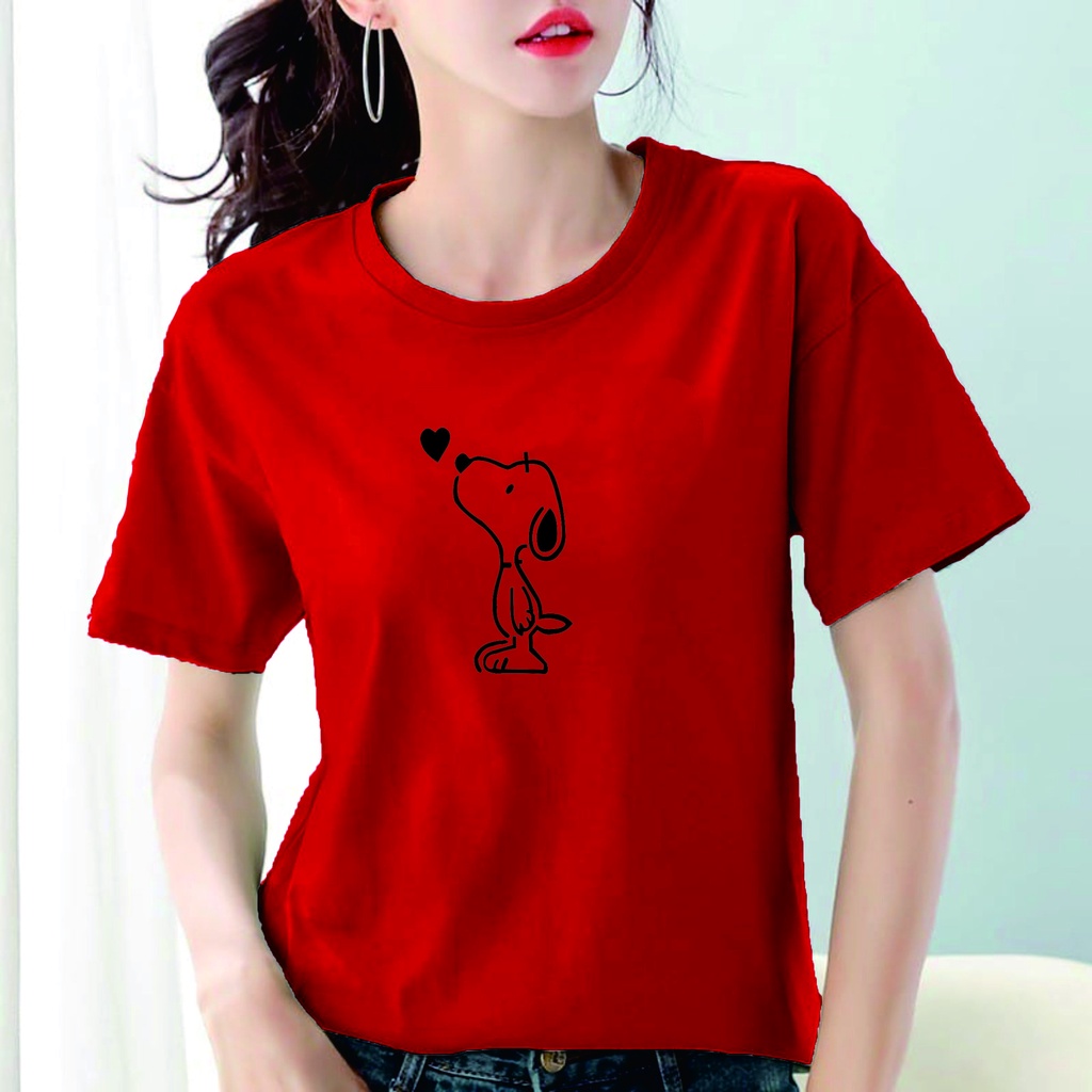 Kaos wanita dewasa snopylove / baju wanita snopy