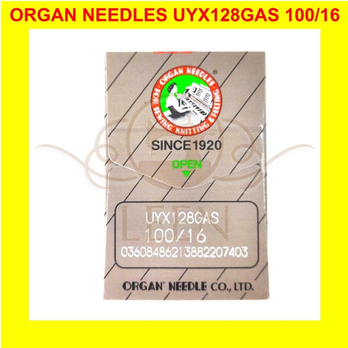 Jarum ORGAN UYx128 16 Japan Needles UY x 128 Overdeck Jahit Kam LEEN