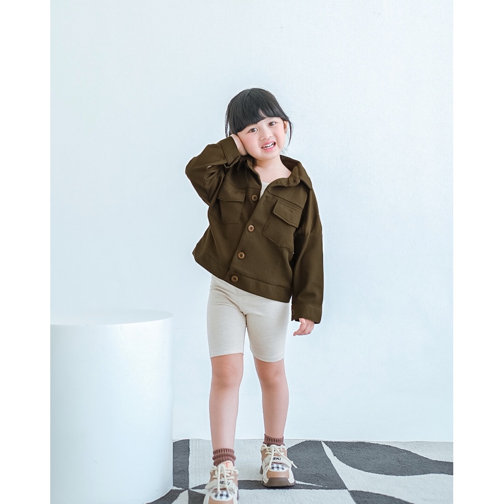 POTTER JACKET | Jaket waffle anak | Jaket Stretch Anak | Jaket anak unisex | Jakaet anak Polos | Jaket anak kancing | Jaket anak berkerah | Jaket anak Kantong Pocket