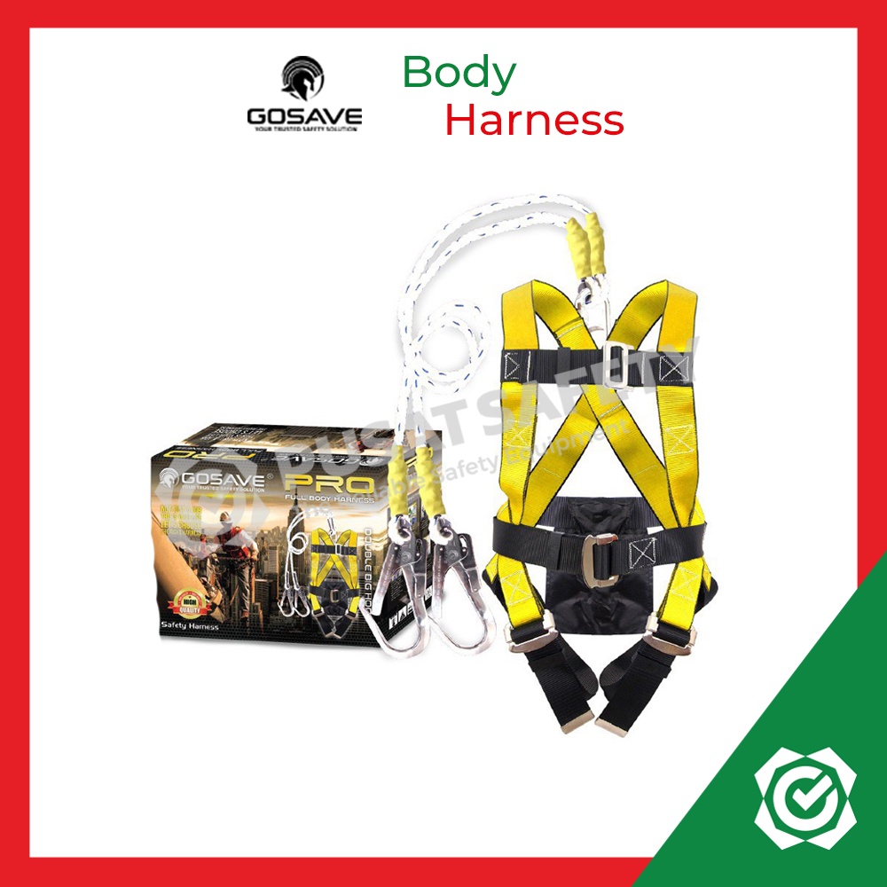 Full Body Harness Absorber Double 2 Big Hook Besar Gosave Pro Safety Belt