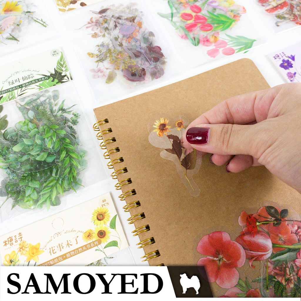 SAMOYED STKRDA Stiker Estetik Alam / Bunga / Daun / Jamur / Nature / Floral / Flower / Leaf / Mushro
