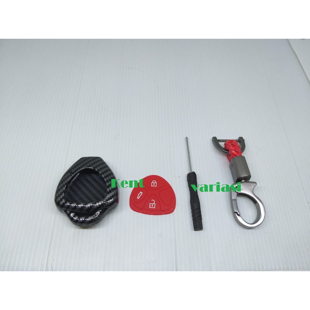 Cover Carbon Casing Kunci Toyota innova 3 Tombol