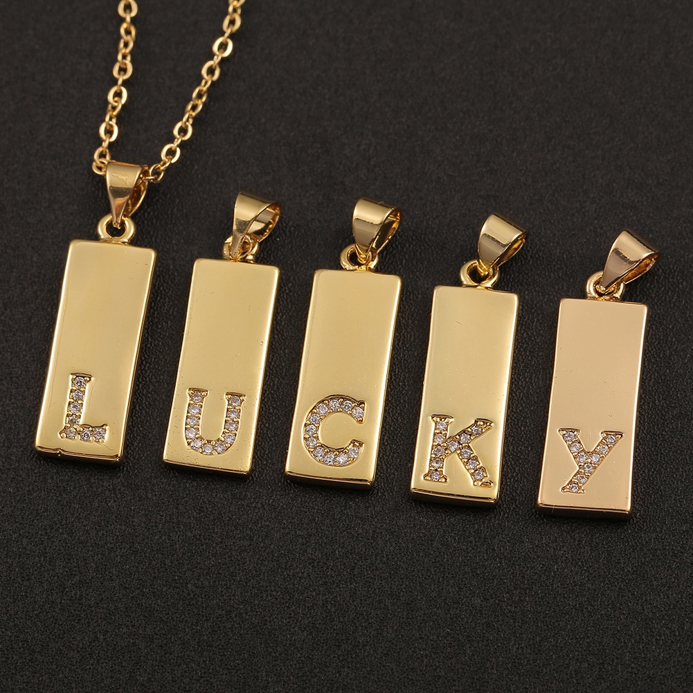 Eropa dan Amerika perhiasan ins gaya dingin 26 Bahasa Inggris huruf liontin geometris selebriti Inte